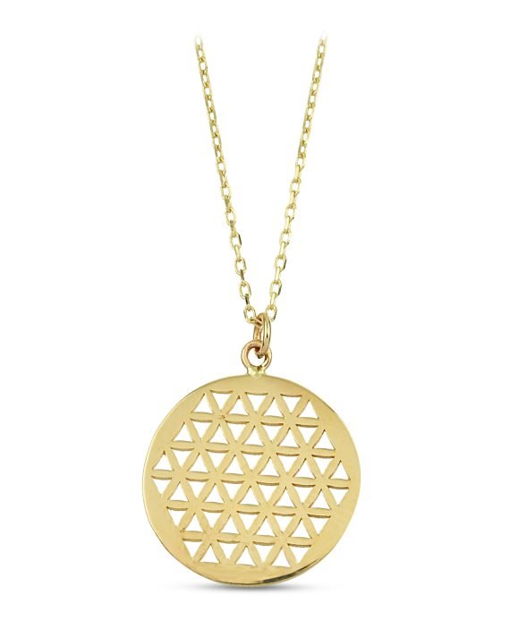 14 Ayar Yaşam Çiçeği Altın Kolye