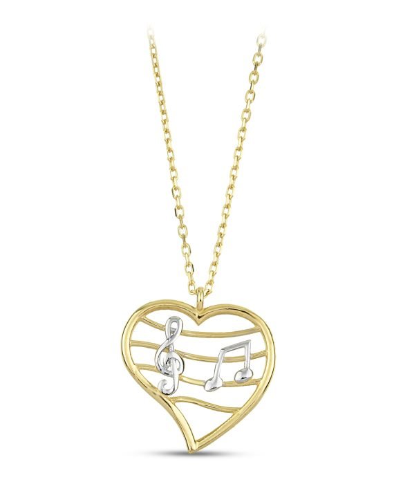 14 Ayar Kalp Altın Kolye