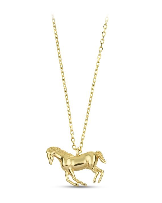 14 Ayar At Altın Kolye