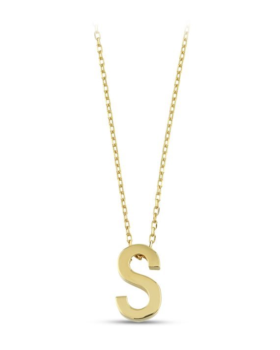 14 Ayar S harfi Altın Kolye