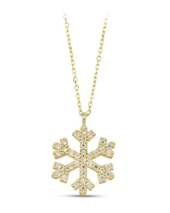 14 Ayar Kar Tanesi Altın Kolye