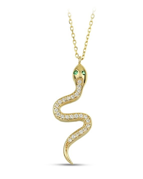 14 Ayar Yılan Altın Kolye