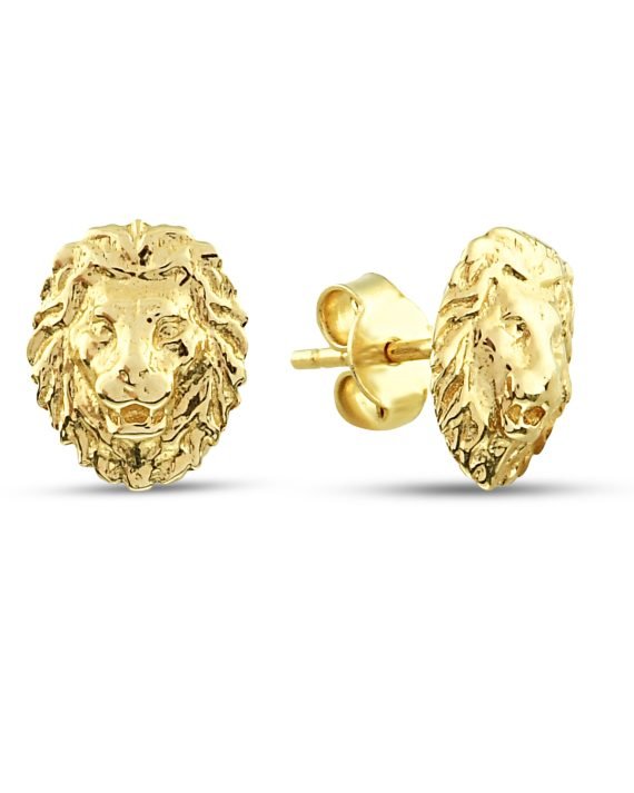 14 Ayar Aslan Figürlü Altın Küpe