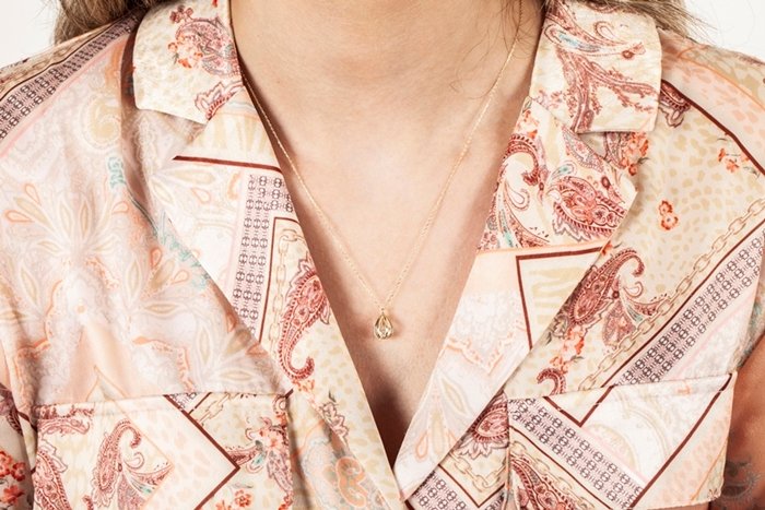 14 Ayar Kafes Tektaş Altın Kolye