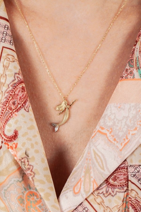 14 Ayar Deniz Kızı Altın Kolye