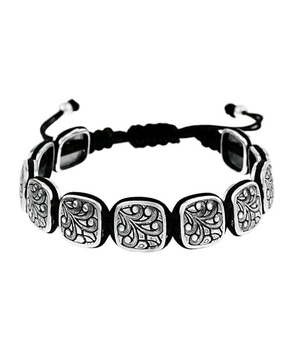 El işlemesi Kare form Gümüş Bileklik