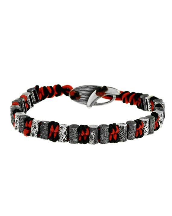 Baritor Kırmızı Renk Gümüş Bileklik