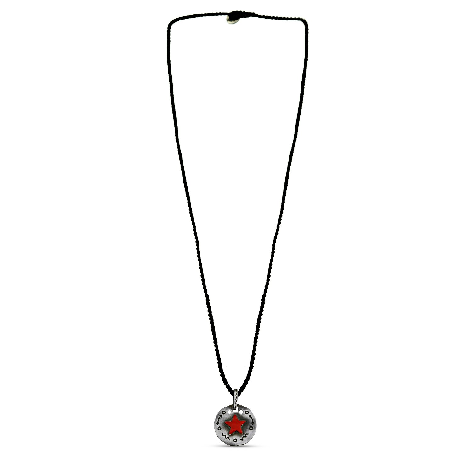 Babylonia Kırmızı Yıldız Gümüş Kolye