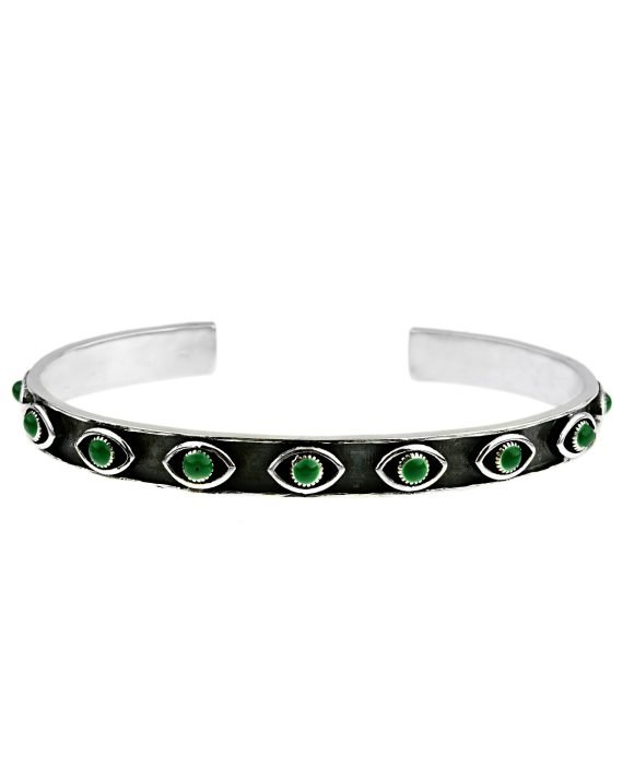 Göz Malahite Taşlı Gümüş  Bilezik