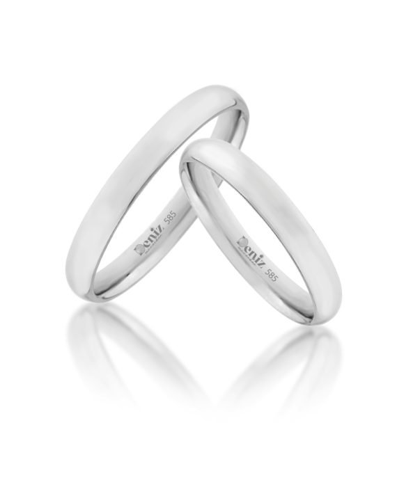 3 mm Klasik 14 Ayar Beyaz Altın Alyans