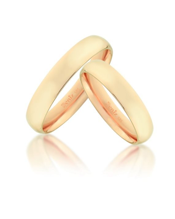 4 mm Klasik 14 Ayar Rose Altın Alyans