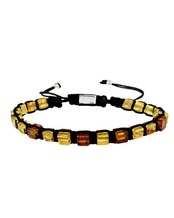 Küp Kehribar Taşlı Gümüş Bileklik