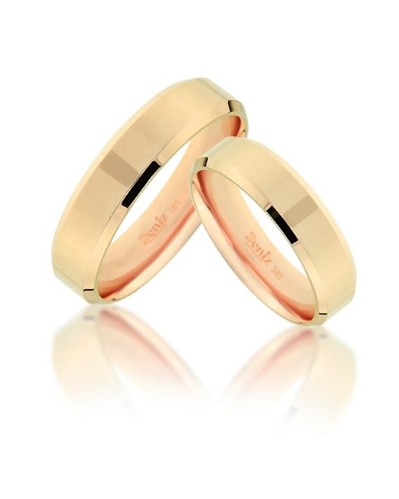 5 mm 14 Ayar Rose Altın Kibrit Çöpü Modeli Alyans