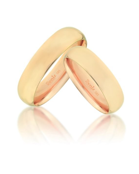 5 mm Klasik 14 Ayar Rose Altın Alyans
