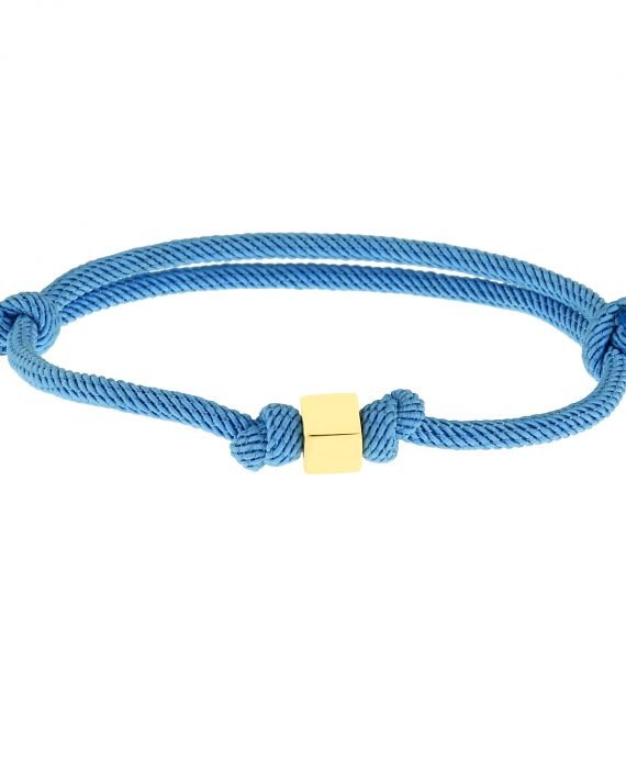 Altın Küp Spor Mavi İpli Bileklik 14 Ayar