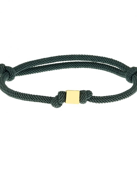 Altın Küp Petrol renk İpli Bileklik 14 Ayar