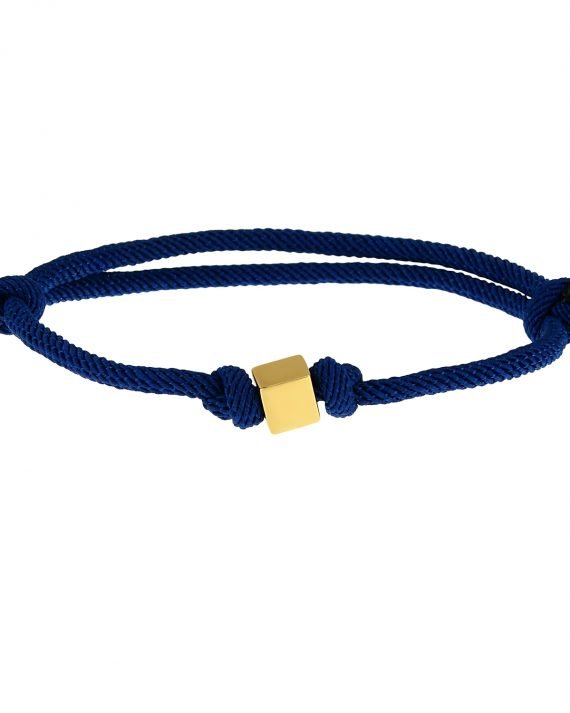 Altın Küp Saks İpli Bileklik 14 Ayar