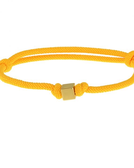 Altın Küp Sarı İpli Bileklik 14 Ayar